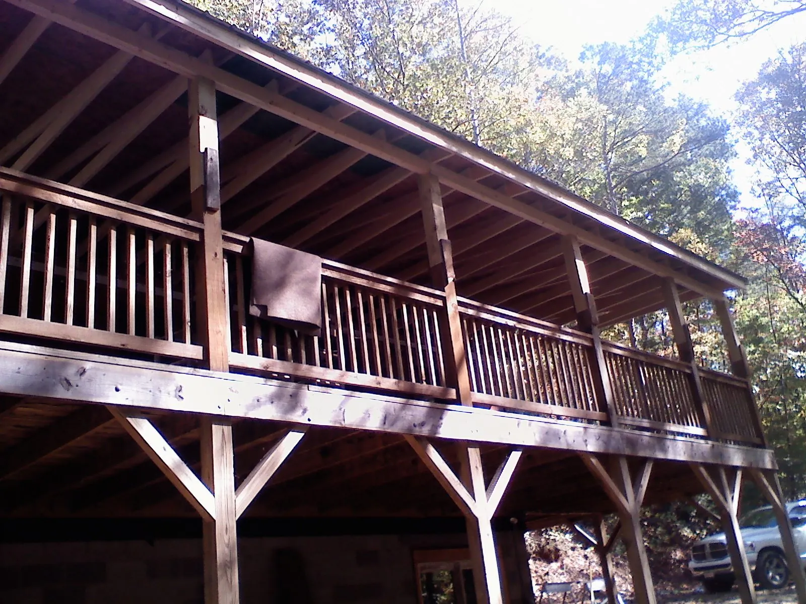 Timber framing under a new elevated porch and deck — Roof Leak Repair in Kellogg by Roofing Brothers